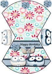 Quick Wobble Card with Cute Owls