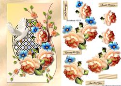 Shaped Card Lattice & English Roses