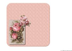 Wavy Edge Card Front Vintage Roses Insert
