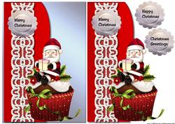 Wavy Edge Card Front Christmas Cupcake