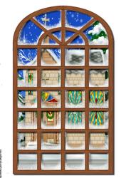 A4 Christmas Church Window