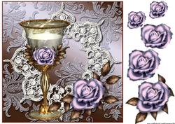 Antique Glass and Roses