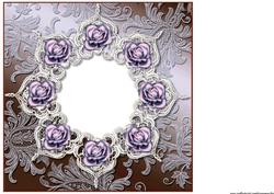 Insert Antique Glass and Roses