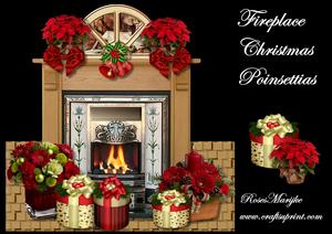 Fireplace Christmas Poinsettias Mini Kit