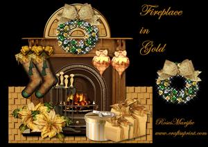 Mini Kit Fireplace in Gold