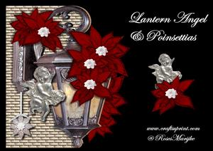 Mini Kit Christmas Lantern, Angel & Poinsettias