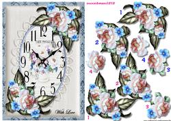 Vintage Clock & Roses
