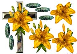 Sympathy Cross Golden Lily