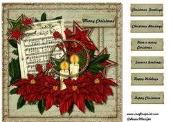 Topper Poinsettias,vintage Christmas Music