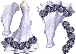 Gorgeous Lavender Evening Dress & Roses
