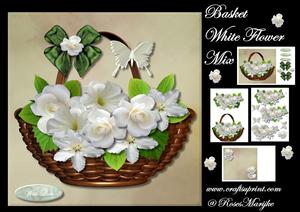 Basket White Flowermix Mini Kit