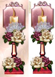 Candle & Antique Roses Large Dl
