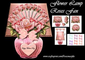 Flowerlamp Pink Roses Fan