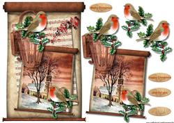 Christmas Robins Scroll