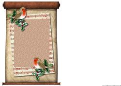 Insert Christmas Robin Scroll