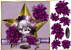 Christmas Star & Purple Poinsettias