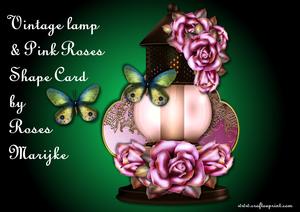 Vintage Lamp & Pink Roses Mini Kit