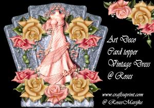 Art Deco Topper Vintage Dress & Roses