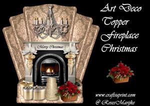 Art Deco Topper Christmas Fireplace