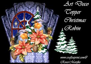 Art Deco Topper Christmas Robin Mini Kit
