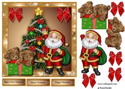 Cute Card Baby's First Christmas Santa's Presents