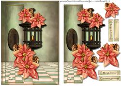Oriental Lantern 4 Christmas Poinsettias