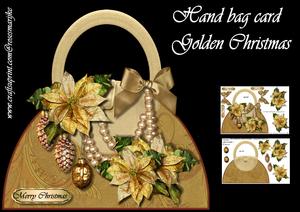 Hand Bag Card Golden Christmas Mini Kit