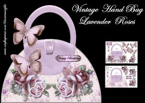 Vintage Hand Bag Lavender Roses Mini Kit