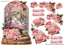 Easter Globe & Pink Roses