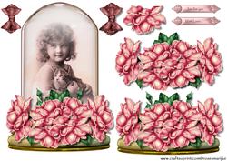 Sweet Vintage Girl & Rosesglobe