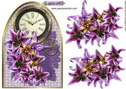 Clock Card Lilies