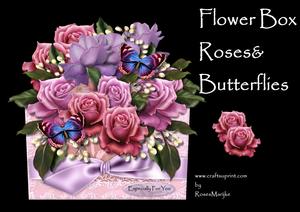 Flower Box Roses& Butterflies