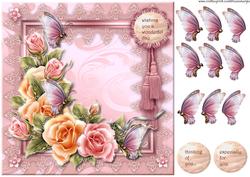 Butterflies & Roses Quick Card