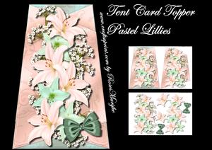 Tent Card Topper Pastel Lillies