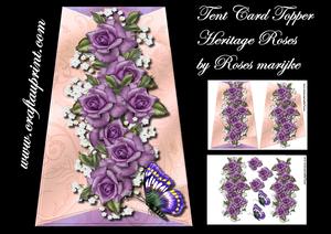 Tent Card Topper Heritage Roses