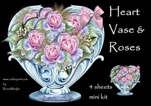 Heart Vase & Roses Mini Kit