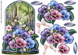 Globe Bleu Belss & Pansies