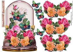 Globe Vintage Roses & Butterflies