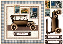 Male Card Antique Car