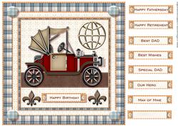 Male Card Topper Antique Car