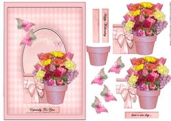Beautiful Flowerpot & Butterflies