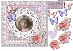 Vintage Girl in Broderie Frame