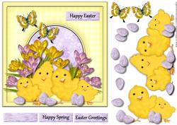 Chicken & Eggs Easter Card Topper
