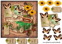 Male Card Vintage Car