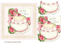 Birthday Cake Vintage Quick Card