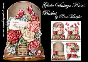 Globe Vintage Basket & Roses Mini Kit