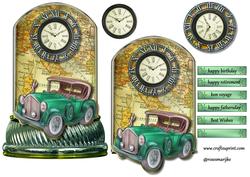 Globe Male Card Vintage Car