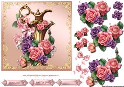 Antique Vase & Roses