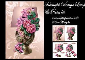 Beautiful Vintage Lamp & Roses Mini Kit