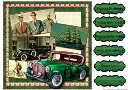 Male Card Topper Vintage Collage